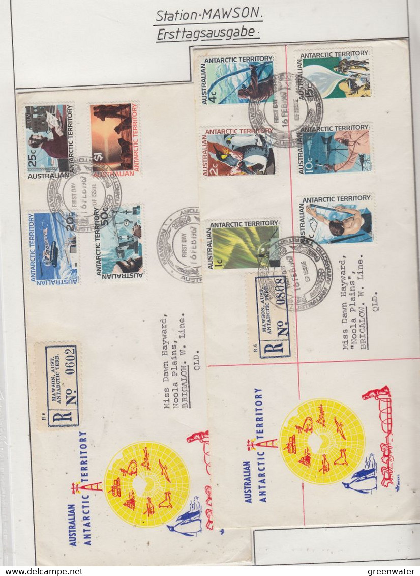 AAT 1966 Definitives 10v 2 FDC Ca Mawson 16 FEB 1967 (MN194) - FDC