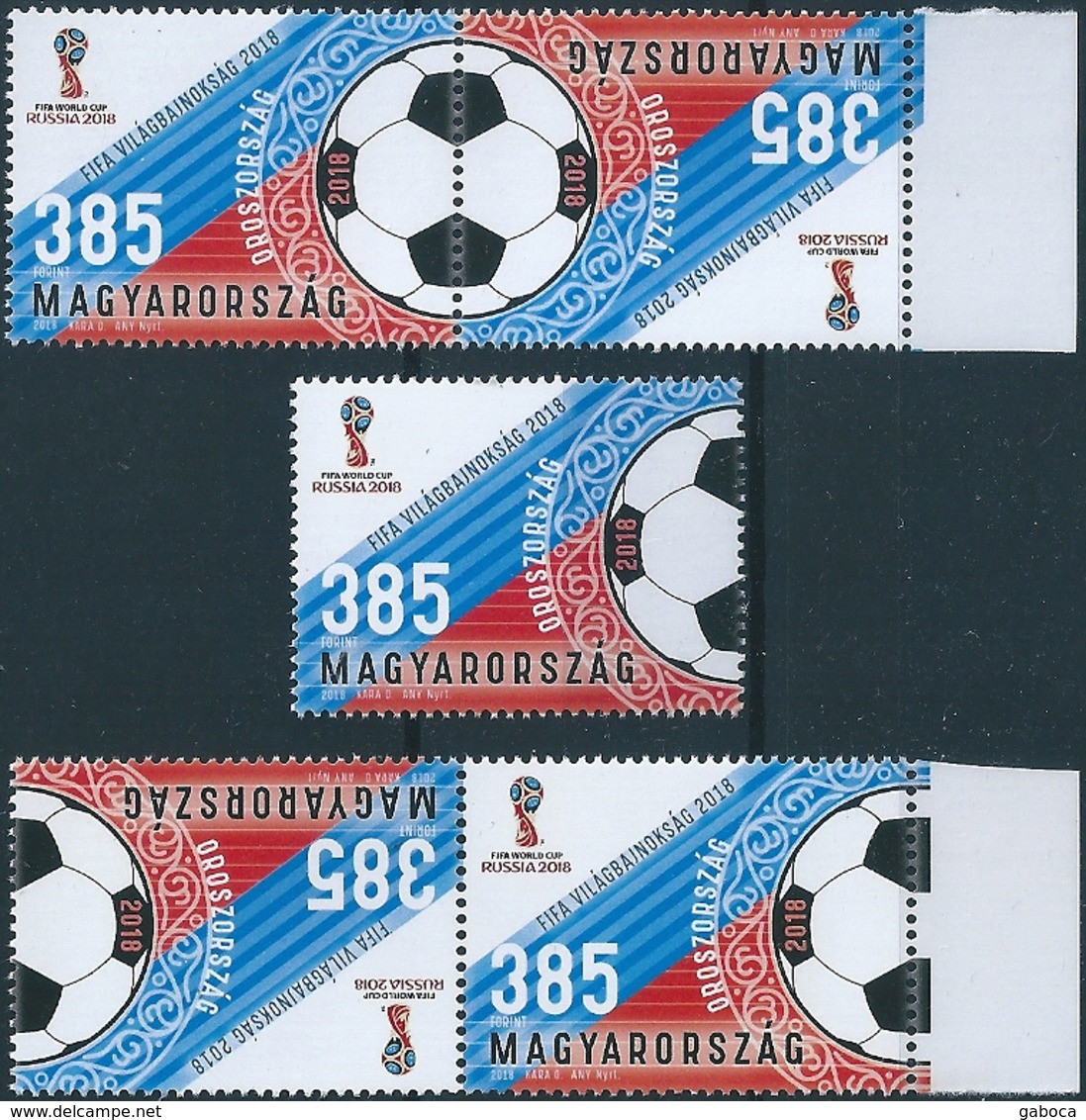 B3263 Hungary Sport Football Soccer World Cup 5 Stamps - 2018 – Russland