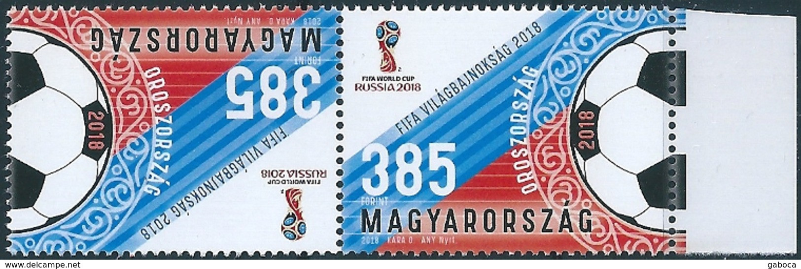 B3263 Hungary Sport Football Soccer World Cup 5 Stamps - 2018 – Russie