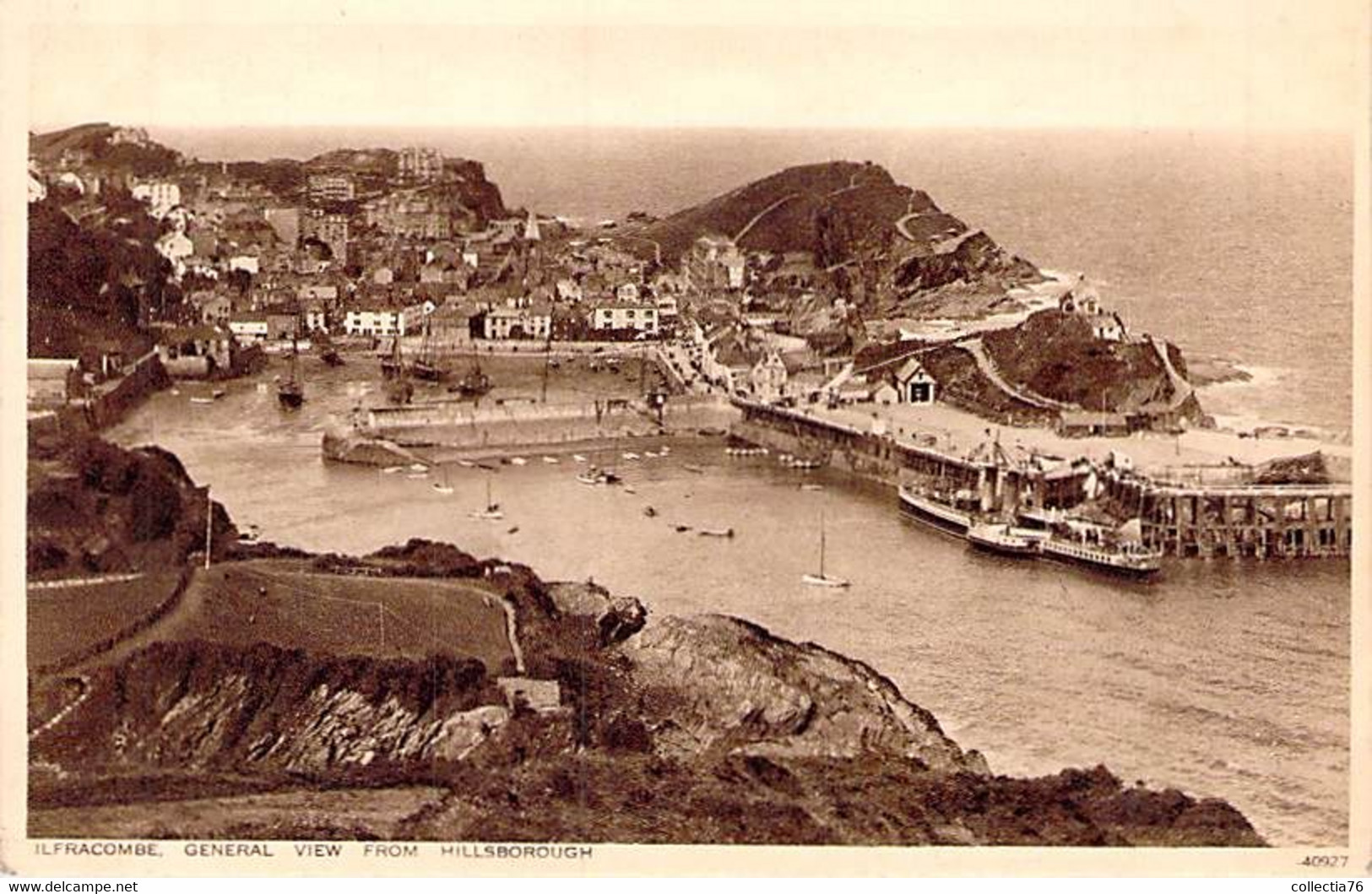 CPA ROYAUME UNI ANGLETERRE DEVON ILFRACOMBE GENERAL VIEW FROM HILLSBOROUGH DOS DIVISE NON ECRIT - Ilfracombe