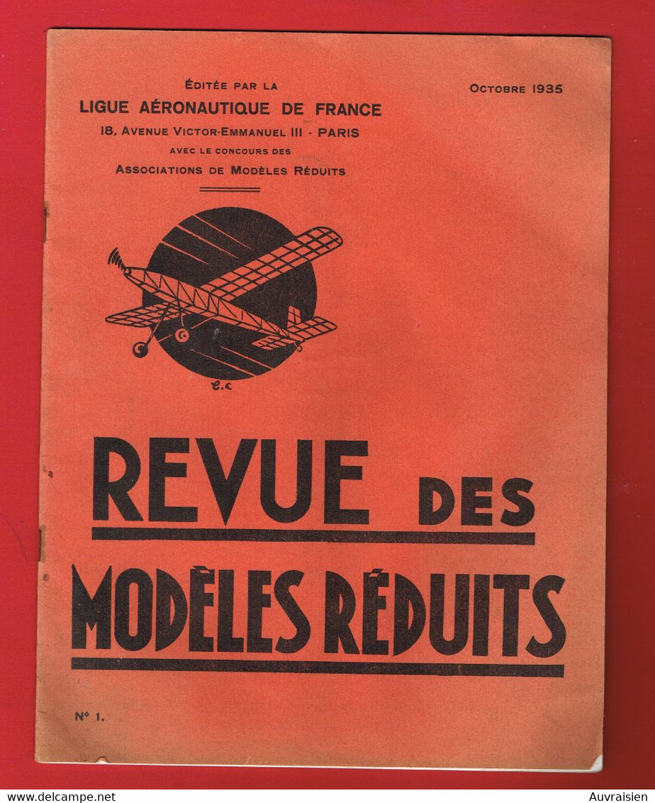 1 REVUE 1935 N° 1  Revue Des Modèles Réduits ... Aviation ... Maquette ... Allemand(s) WASSERKUPPE 1934 (Général DENAIN) - Modellbau