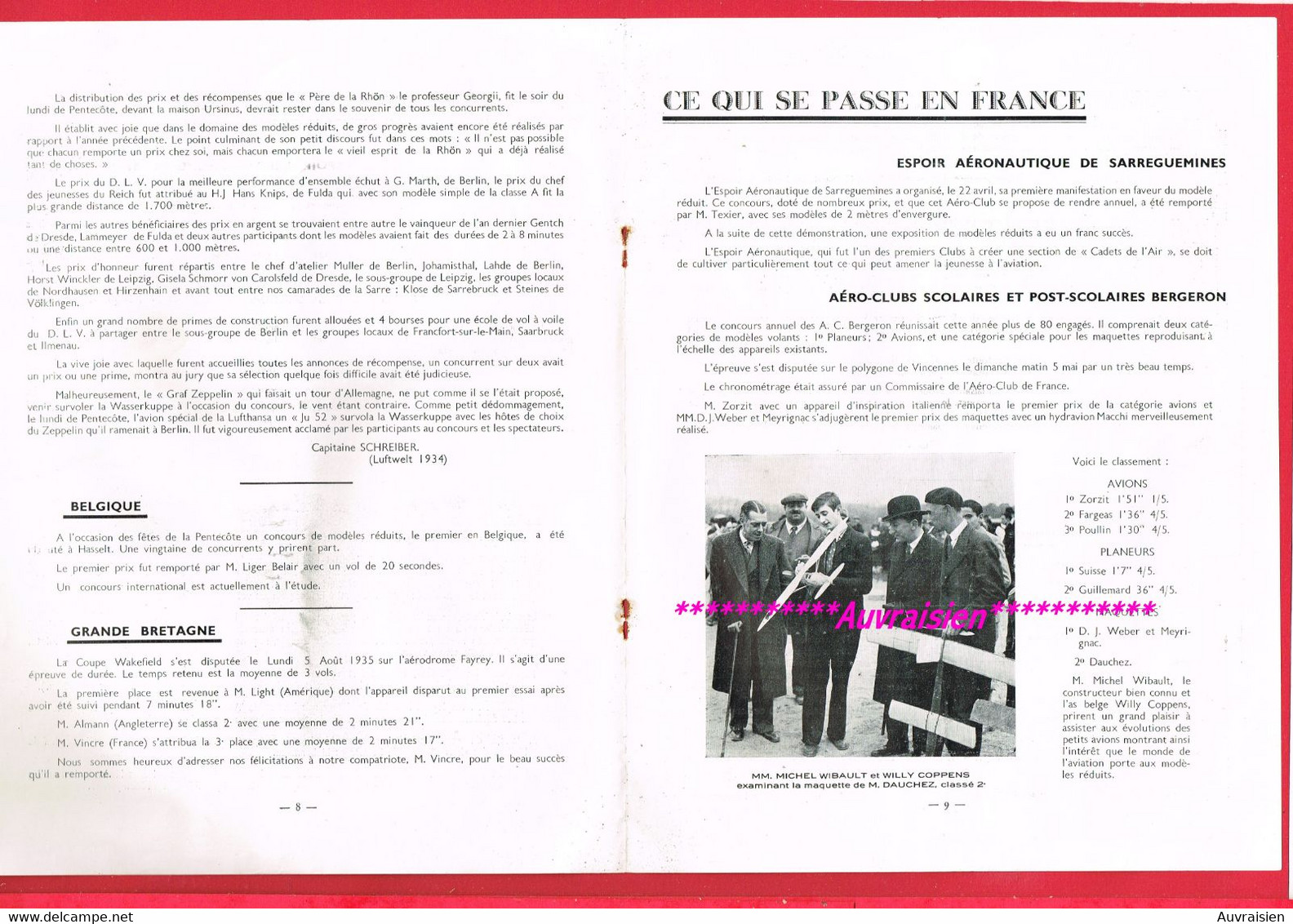 1 REVUE 1935 N° 1  Revue Des Modèles Réduits ... Aviation ... Maquette ... Allemand(s) WASSERKUPPE 1934 (Général DENAIN) - Modelismo