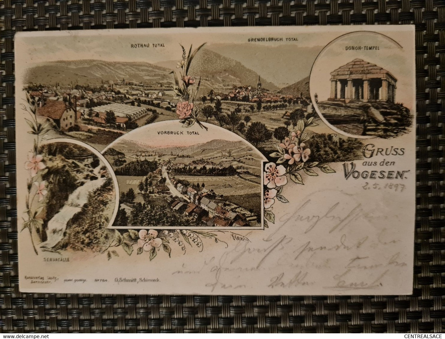 Carte ROTHAU Gruss Aus Den Vogesen Vorbruck Grendelbruch Donon Cachet Train Strasbourg Saale - Rothau