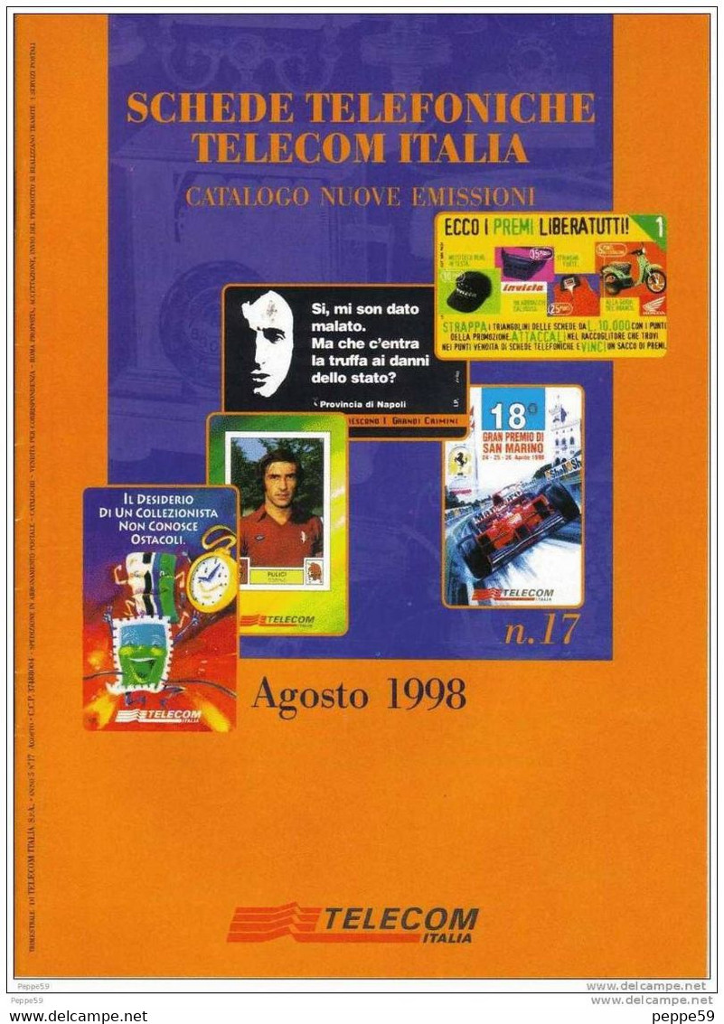 Catalogo Carte Telefoniche Telecom - 1998 N.17 - Kataloge & CDs