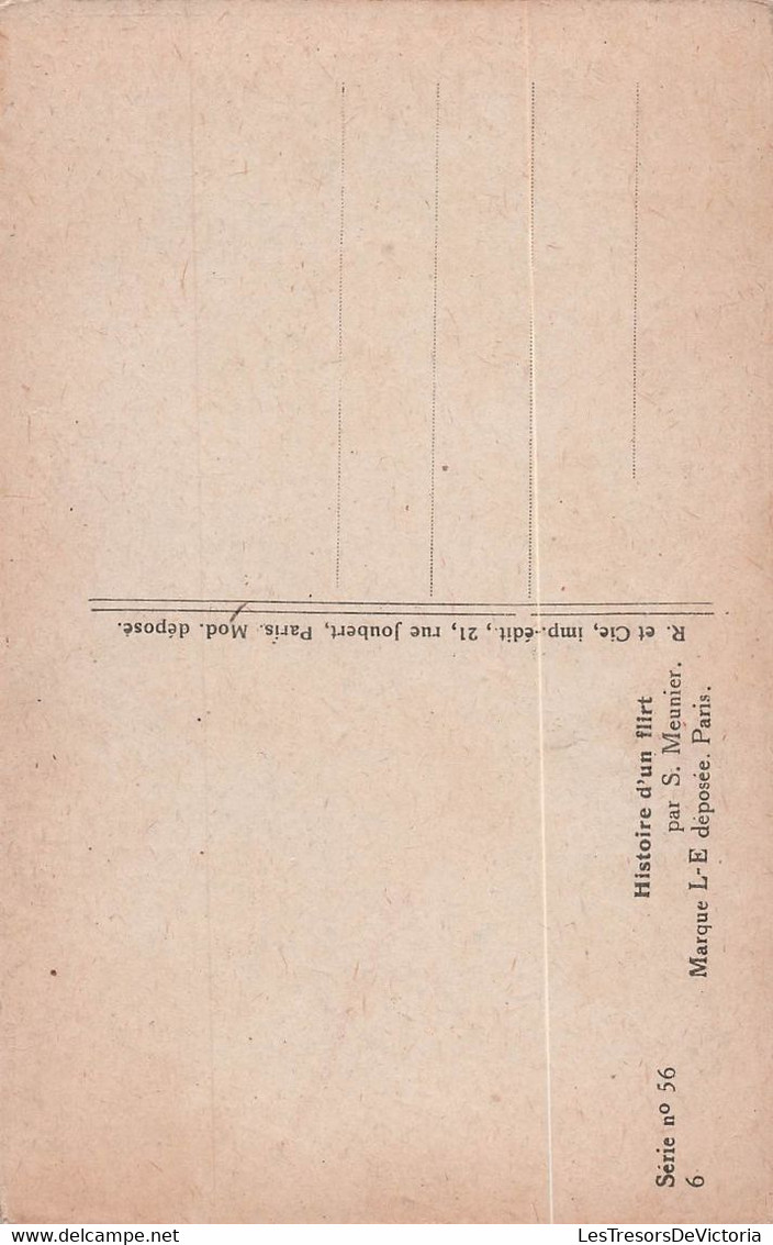 CPA Illustrateur - Suzanne Meunier - Histoire D'un Flirt - Marque L E Déposée Paris - Serie N°56 - Le Baiser - Meunier, S.