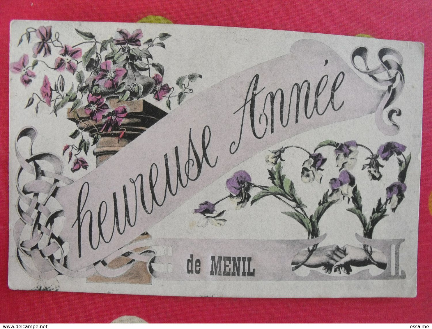 Carte Postale Heureuse Année De Menil. 1907 - Souvenir De...