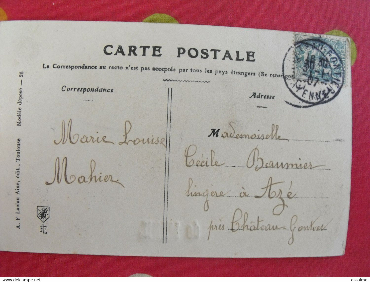 Carte Postale Heureuse Année De Menil. 1907 - Souvenir De...