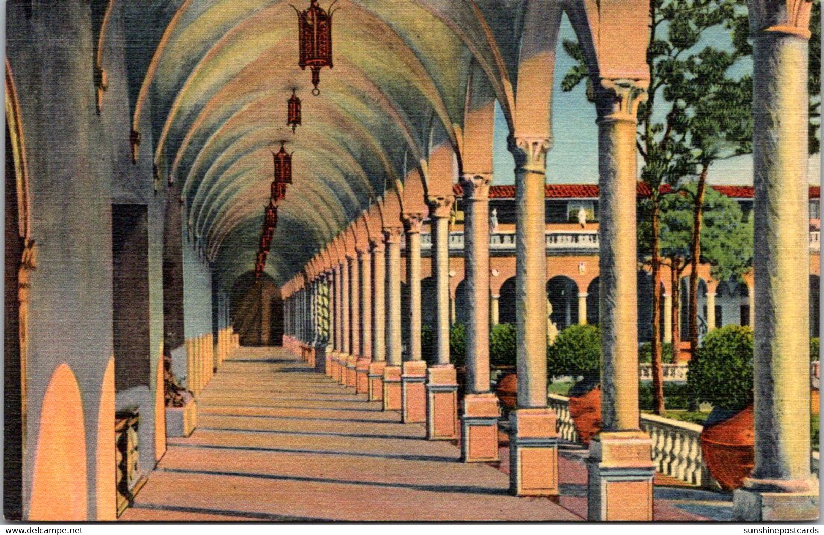 Florida Sarasota Ringling Art Museum Archway Along Inner Court Curteich - Sarasota