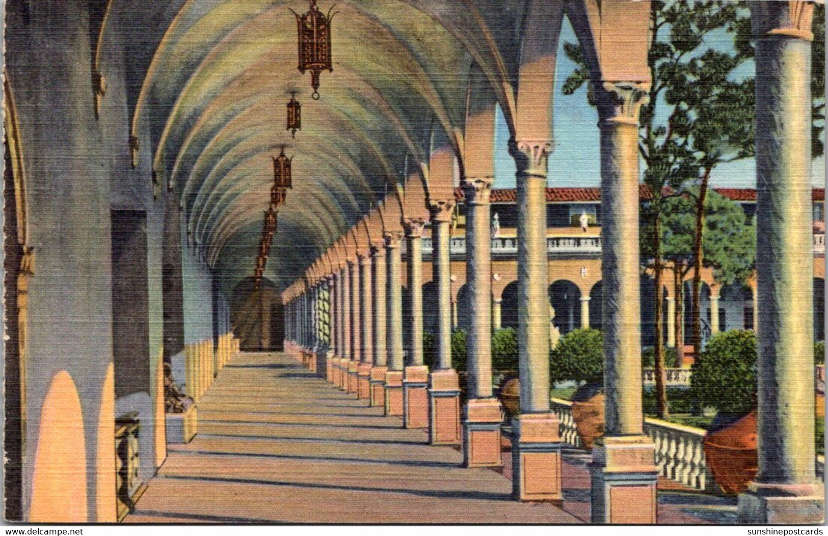 Florida Sarasota Ringling Art Museum Archway Along Inner Court Curteich - Sarasota