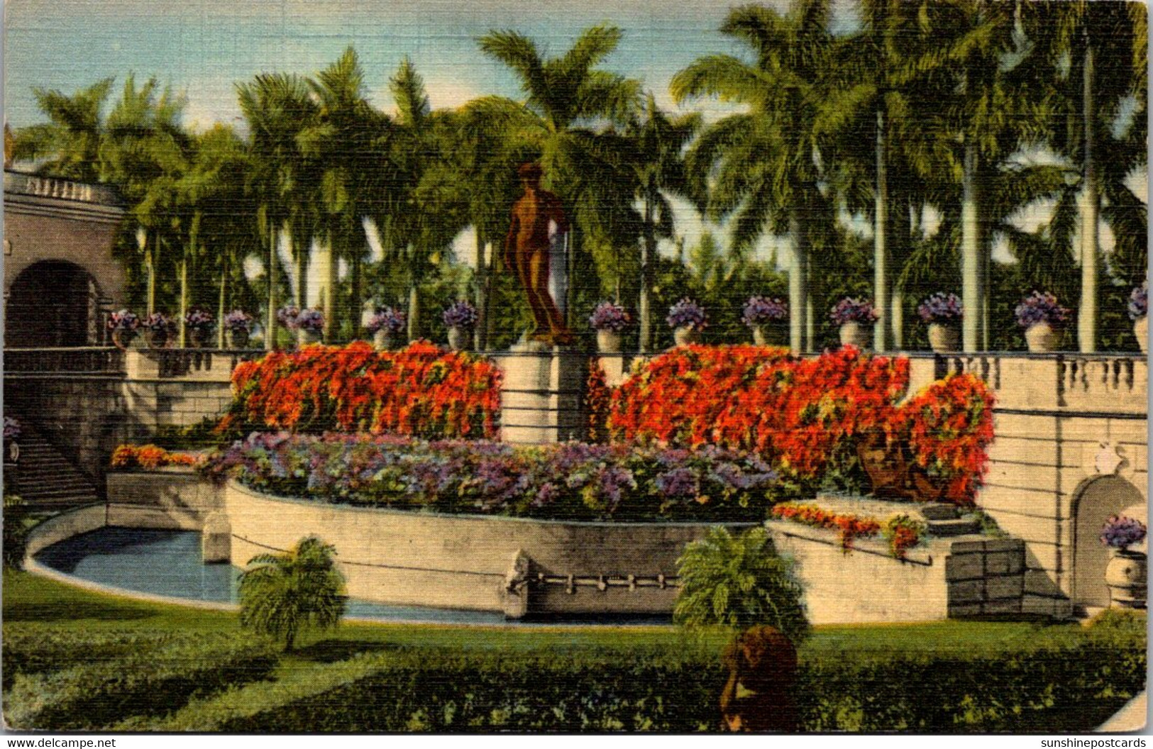 Florida Sarasota Ringling Art Museum Court Showing David Statue Curteich - Sarasota