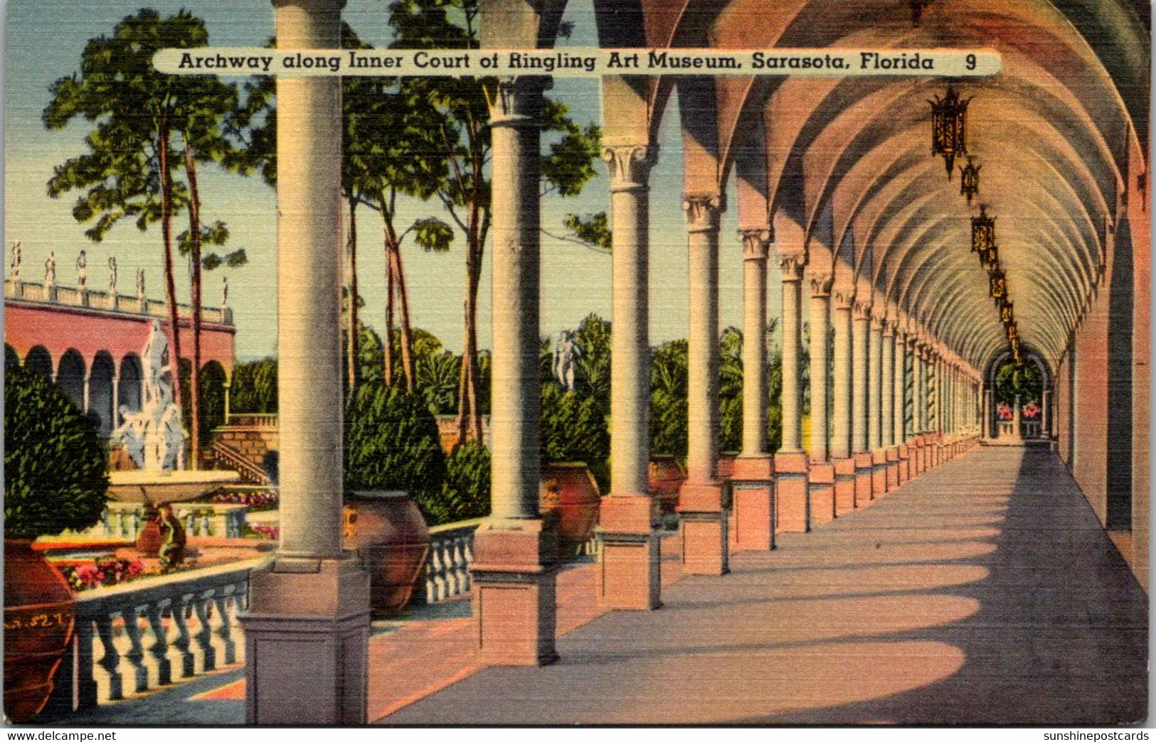 Florida Sarasota Ringling Art Museum Archway Along Inner Court - Sarasota