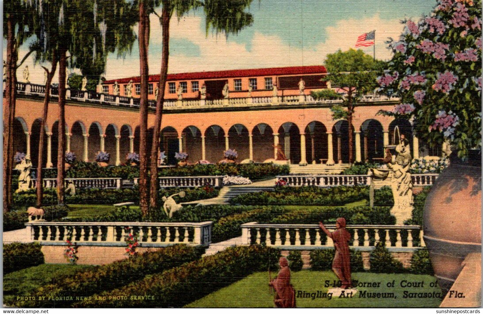Florida Sarasota Ringling Art Museum Corner Of Court 1953 Curteich - Sarasota