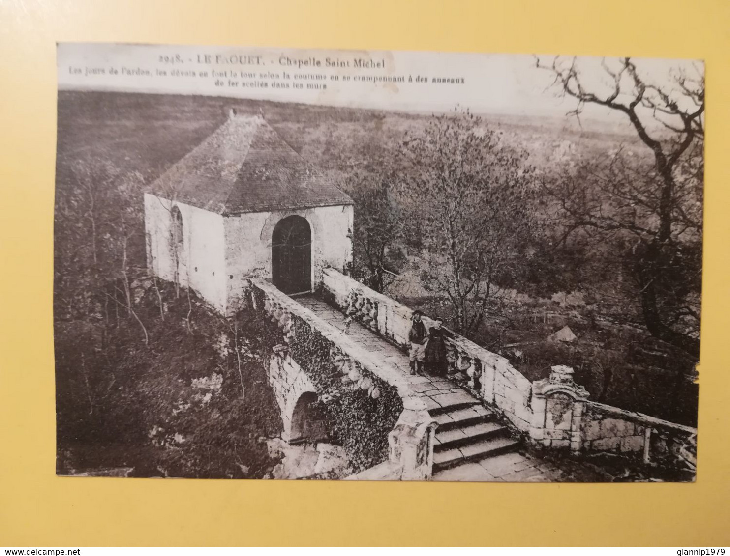 CARTOLINA POSTCARD FRANCIA FRANCE 1938 FAOUET CHAPELLE SAINT MICHEL BOLLO SEMEUSE OBLITERE' - Faouët