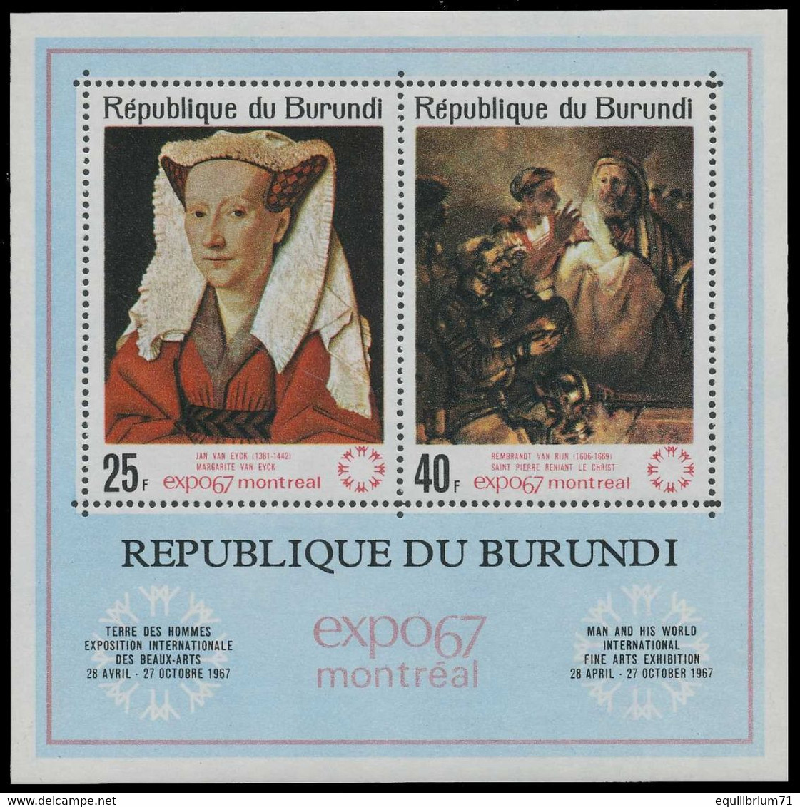 BL20** - Exposition De Montréal Tableaux / Schilderijen Tentoonstelling Te / Gemäldeausstellung In - Montreal - BURUNDI - 1967 – Montreal (Kanada)