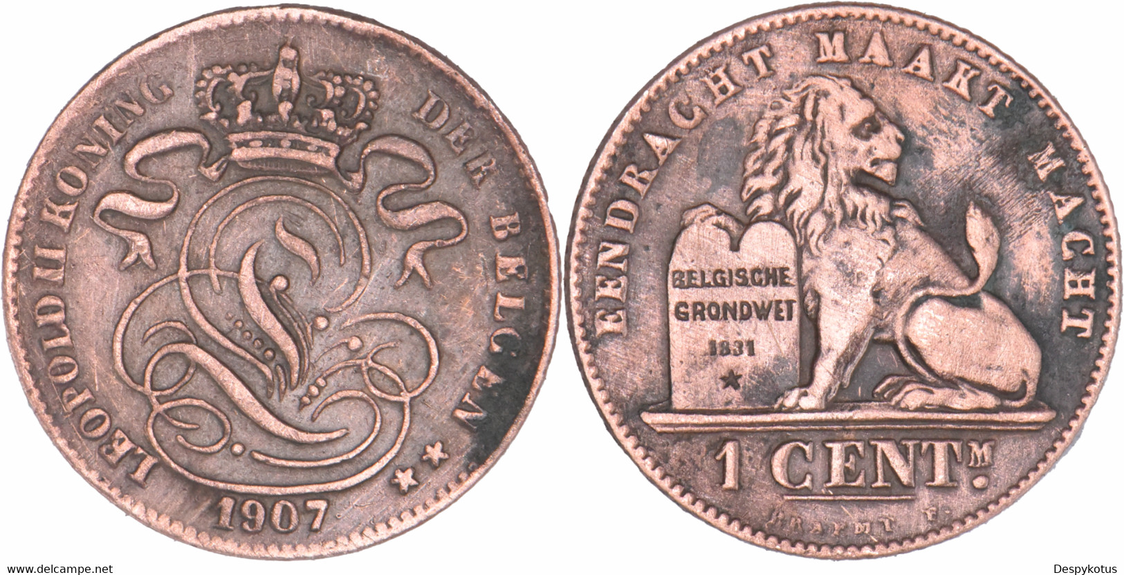 Belgique - 1907 - 1 Centime En Néerlandais - Léopold II - 08-081 - 1 Centime