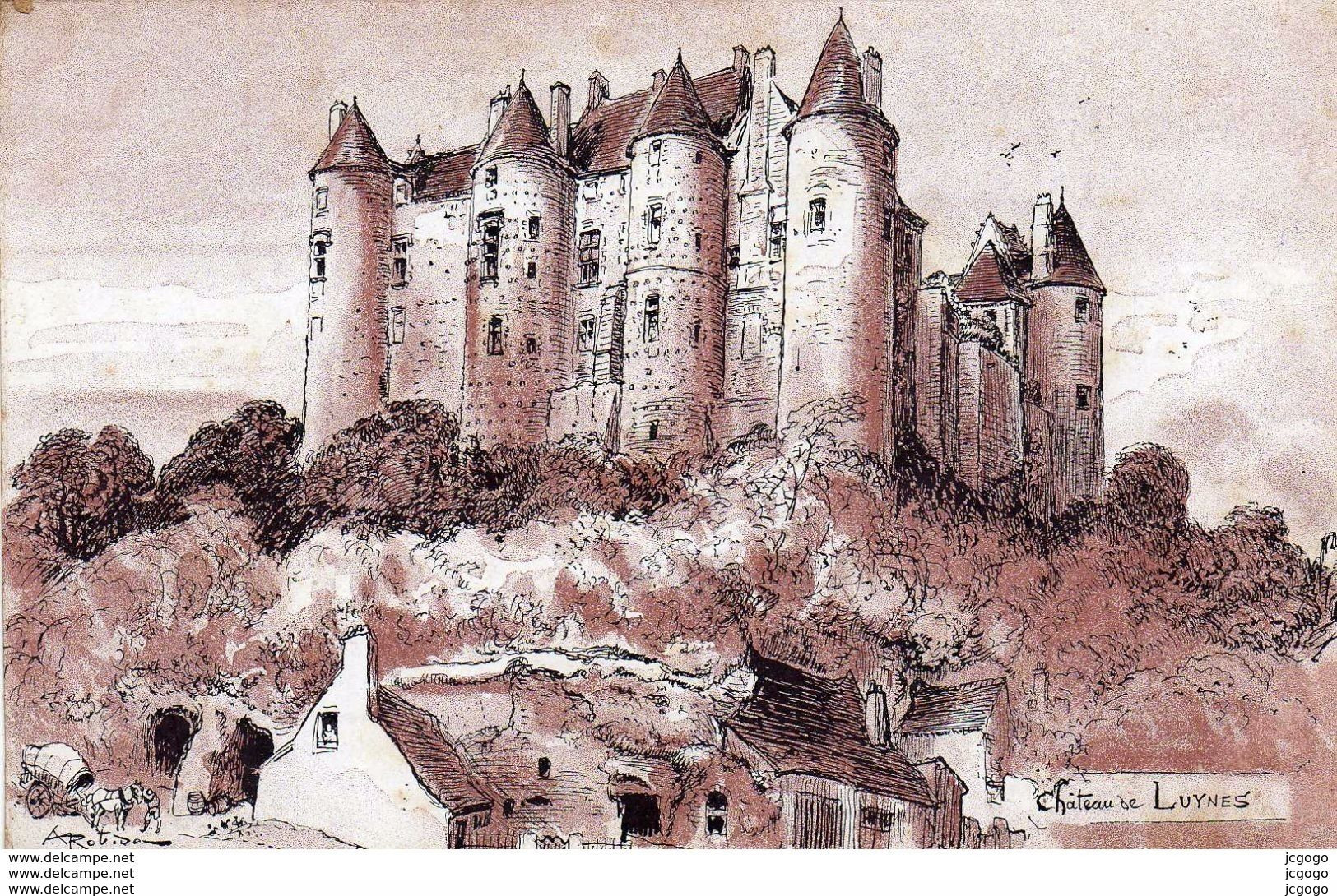 Illustrateur ROBIDA  Château De LUYNES.   2 Scans  Très Bon état - Robida