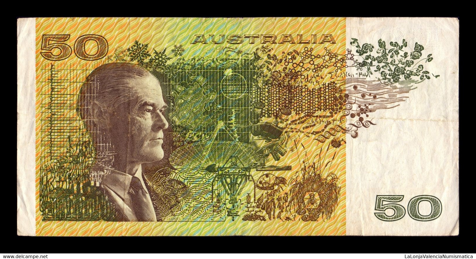 Australia 50 Dollars 1973-1994 Pick 47i WQQ BC/MBC F/VF - 1974-94 Australia Reserve Bank (paper Notes)