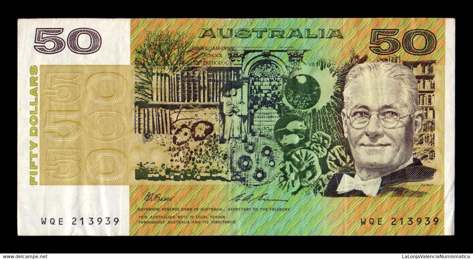 Australia 50 Dollars 1973-1994 Pick 47i WQE BC/MBC F/VF - 1974-94 Australia Reserve Bank (paper Notes)