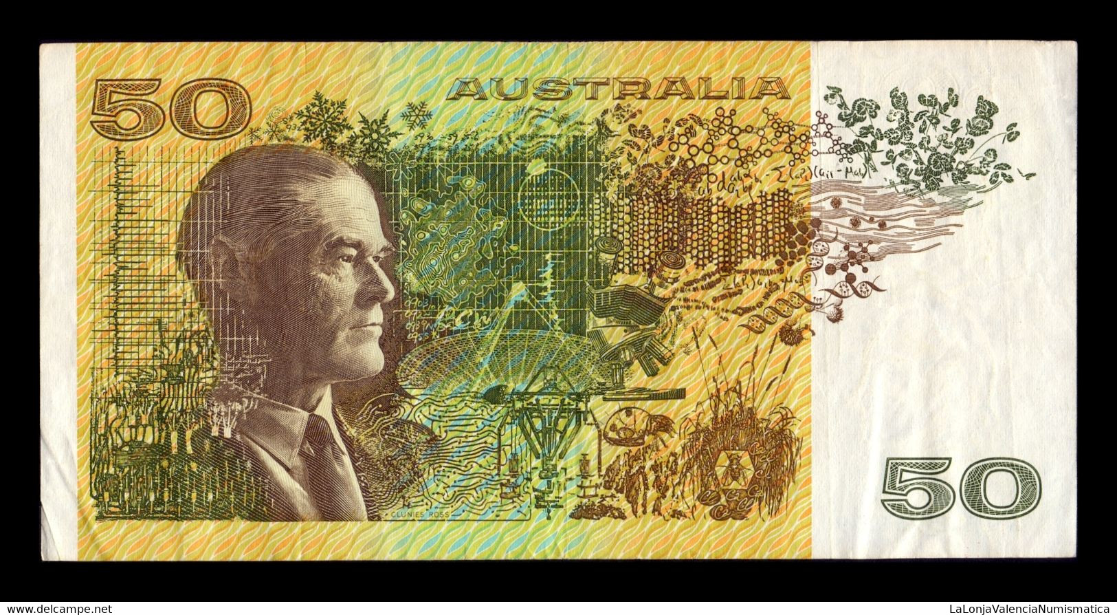 Australia 50 Dollars 1973-1994 Pick 47i WQE BC/MBC F/VF - 1974-94 Australia Reserve Bank (paper Notes)