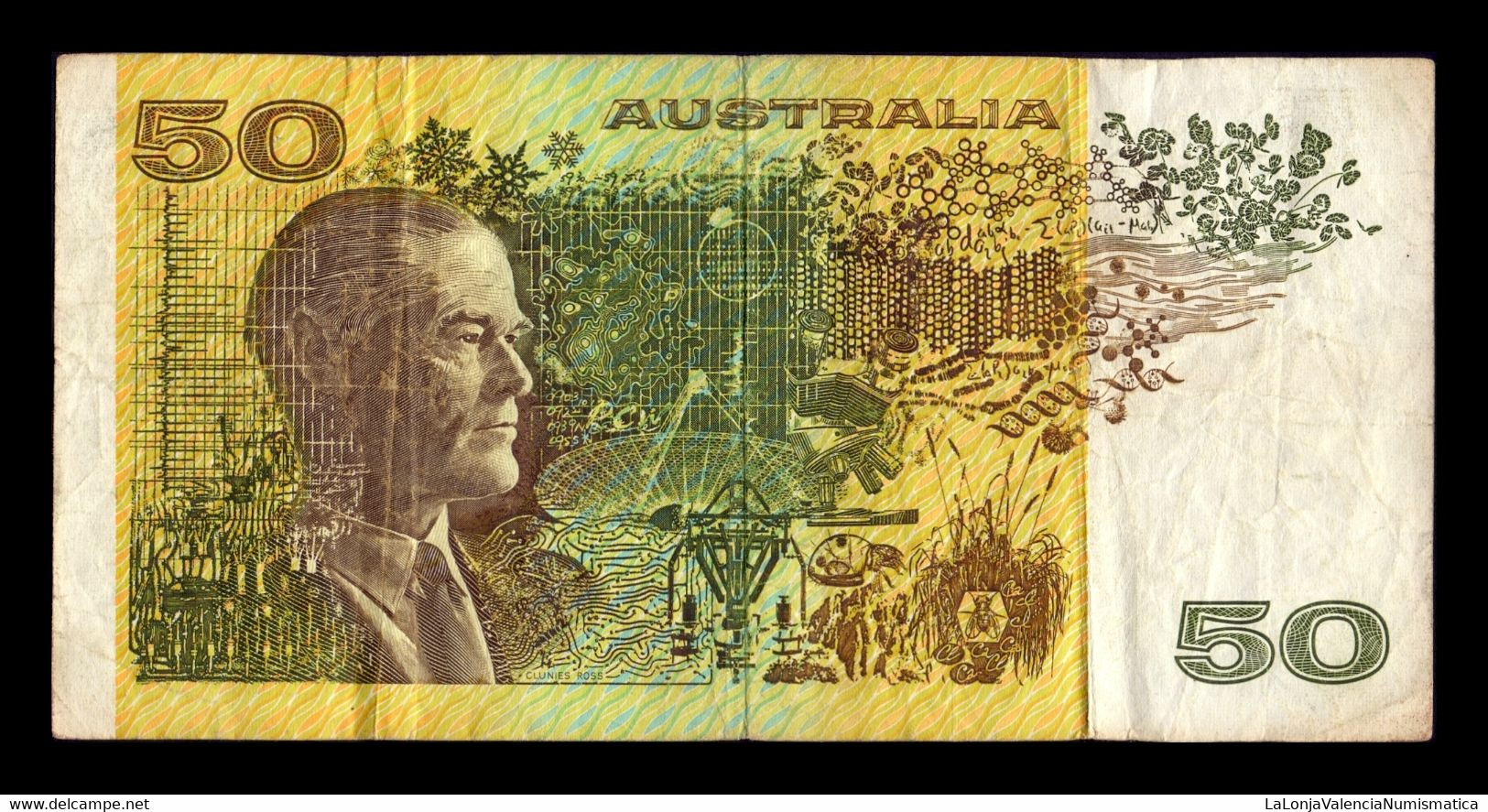 Australia 50 Dollars 1973-1994 Pick 47h WEE BC/MBC F/VF - 1974-94 Australia Reserve Bank (Banknoten Aus Papier)