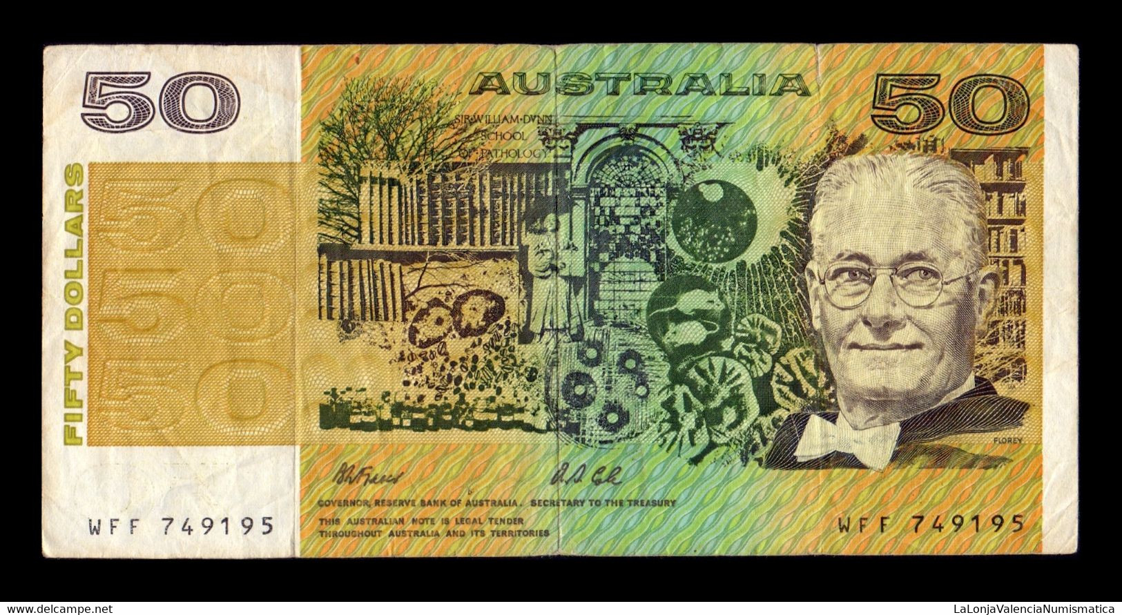 Australia 50 Dollars 1973-1994 Pick 47h WFF BC/MBC F/VF - 1974-94 Australia Reserve Bank (paper Notes)
