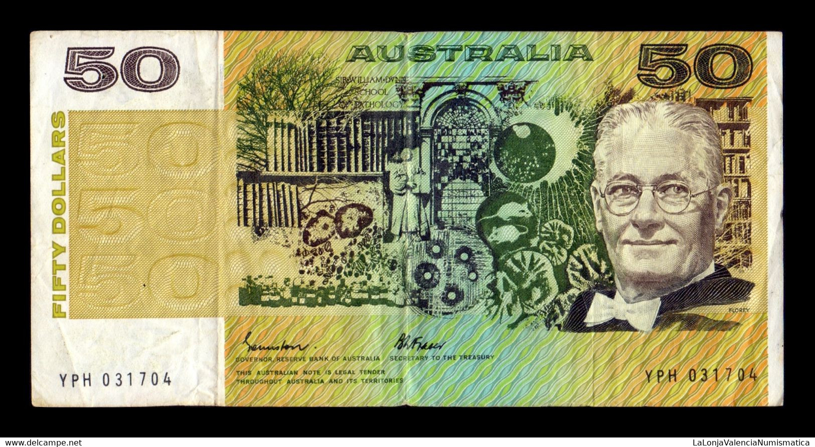 Australia 50 Dollars 1973-1994 Pick 47e YPH BC/MBC F/VF - 1974-94 Australia Reserve Bank (papier)