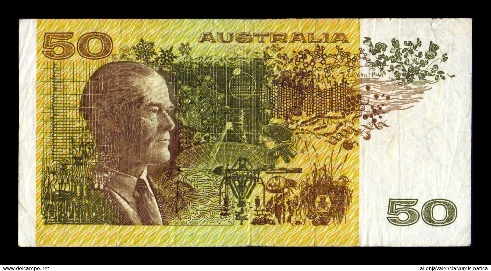 Australia 50 Dollars 1973-1994 Pick 47d YKL BC/MBC F/VF - 1974-94 Australia Reserve Bank (paper Notes)