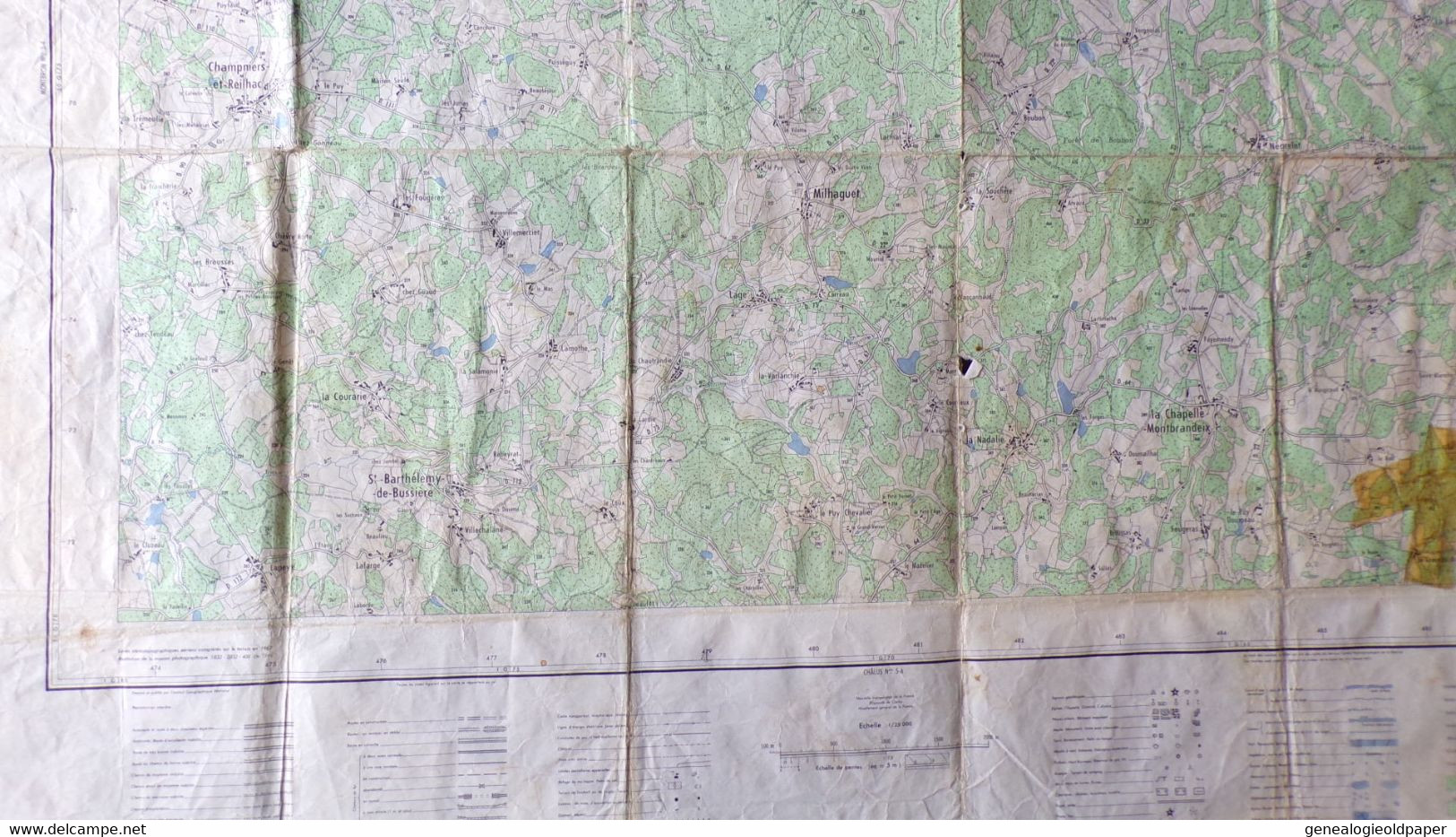 87- CHALUS- CARTE 1967-SAINT MATHIEU-CHAMPNIERS REILHAC-MILHAGUET-FONSOUMAGNE-CUSSAC-NEGRELAT-LA MONNERIE-MONTBRANDEIX - Carte Topografiche