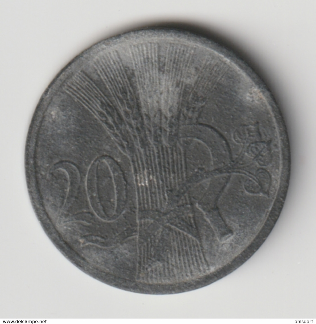 BÖHMEN UND MÄHREN 1944: 20 Haleru, KM 2 - Military Coin Minting - WWII