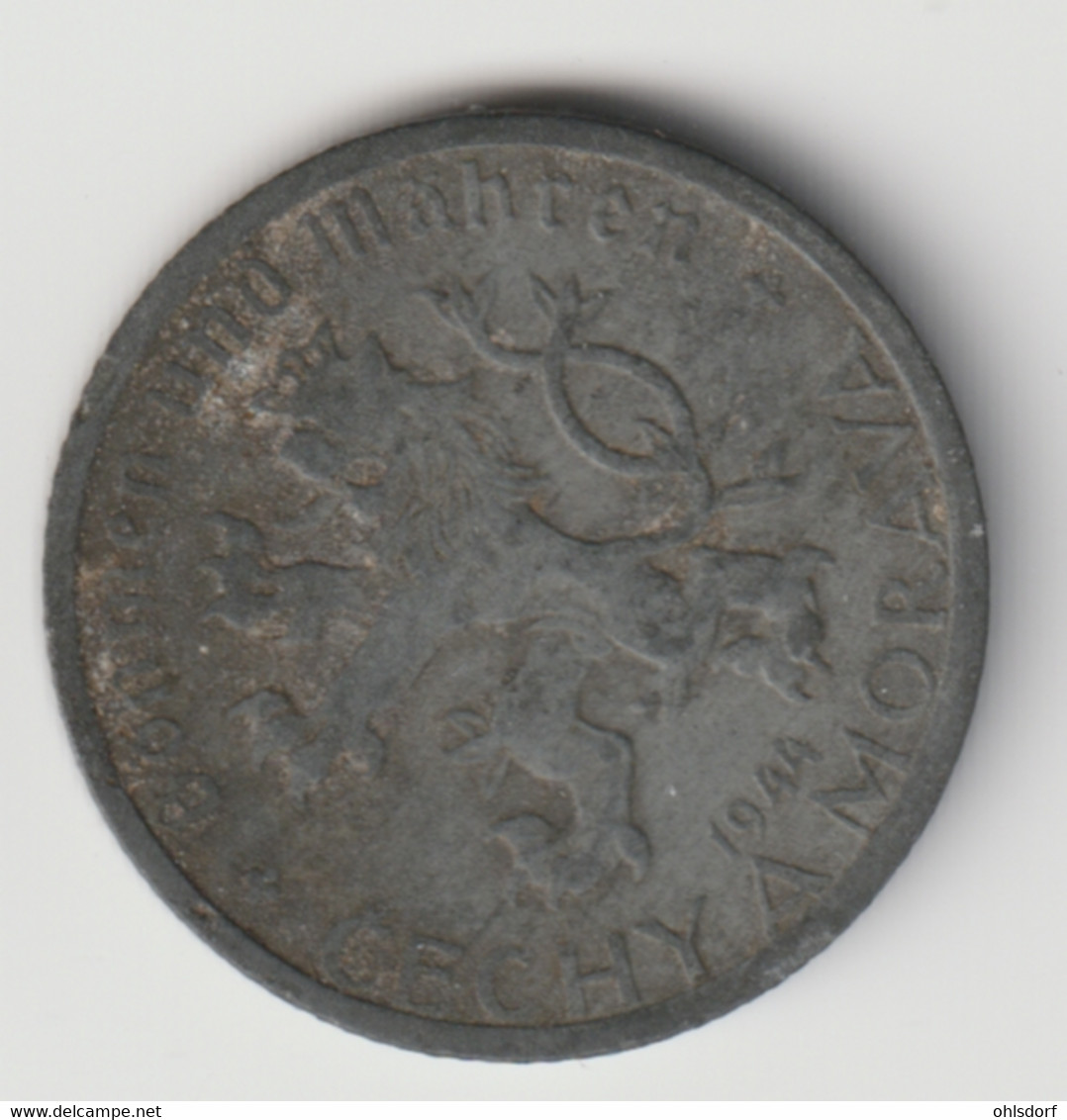 BÖHMEN UND MÄHREN 1944: 50 Haleru, KM 3 - Military Coin Minting - WWII