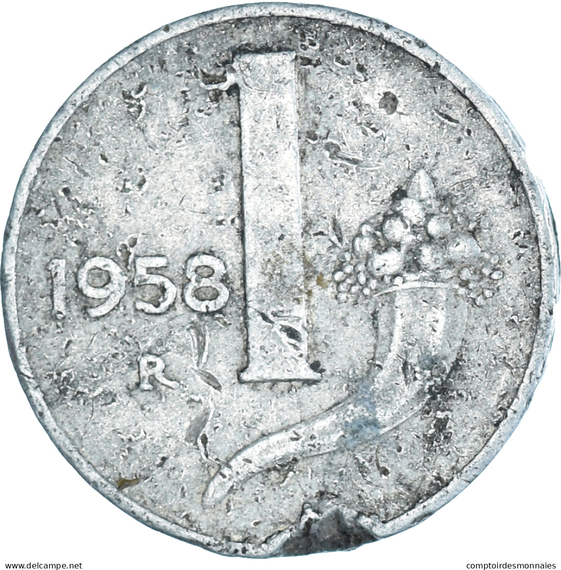 Monnaie, Italie, Lira, 1958 - 1 Lira