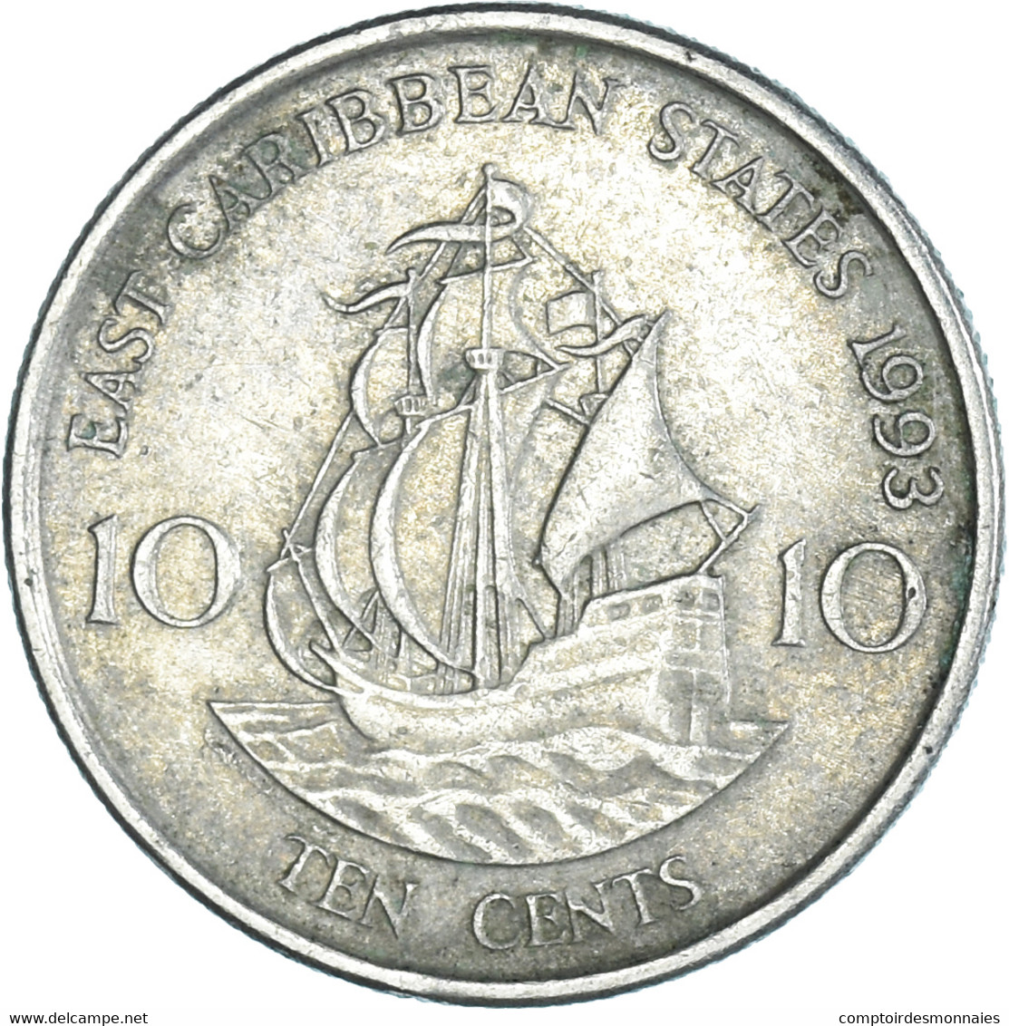 Monnaie, Etats Des Caraibes Orientales, 10 Cents, 1993 - Caraibi Orientali (Stati Dei)