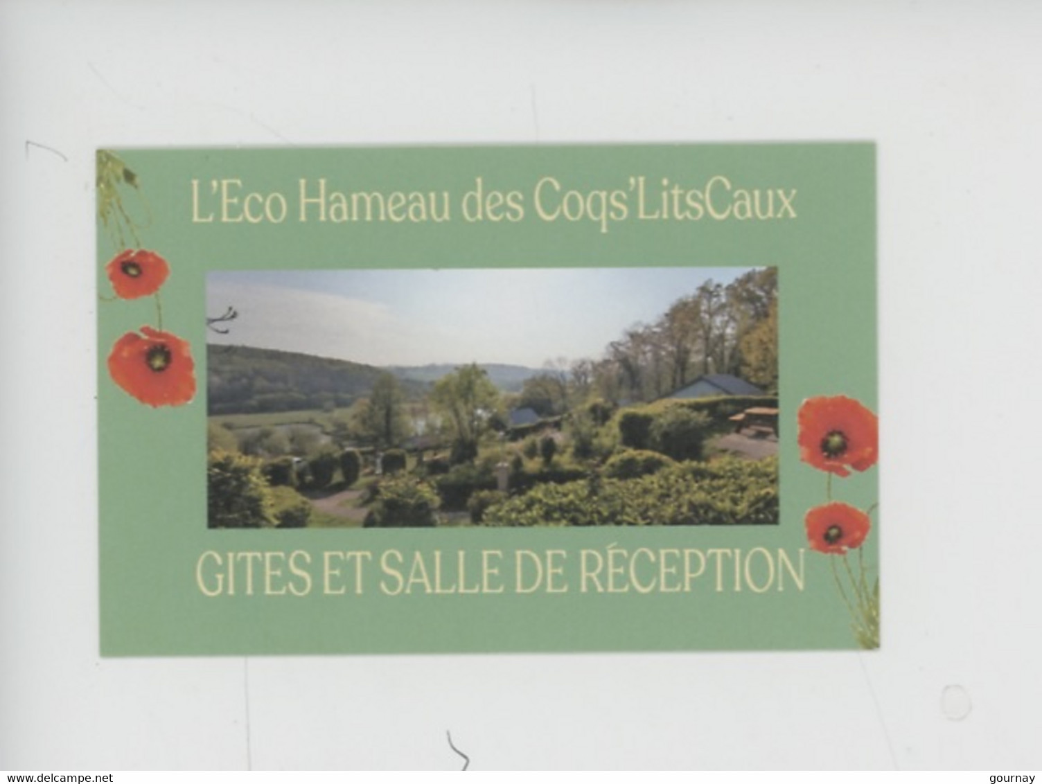 Colleville Route De Valmont; L'Eco Hameau Des Coqs'LitsCaux - Gites Et Salle De Réception - Coquelicot Carte De Visite - Valmont