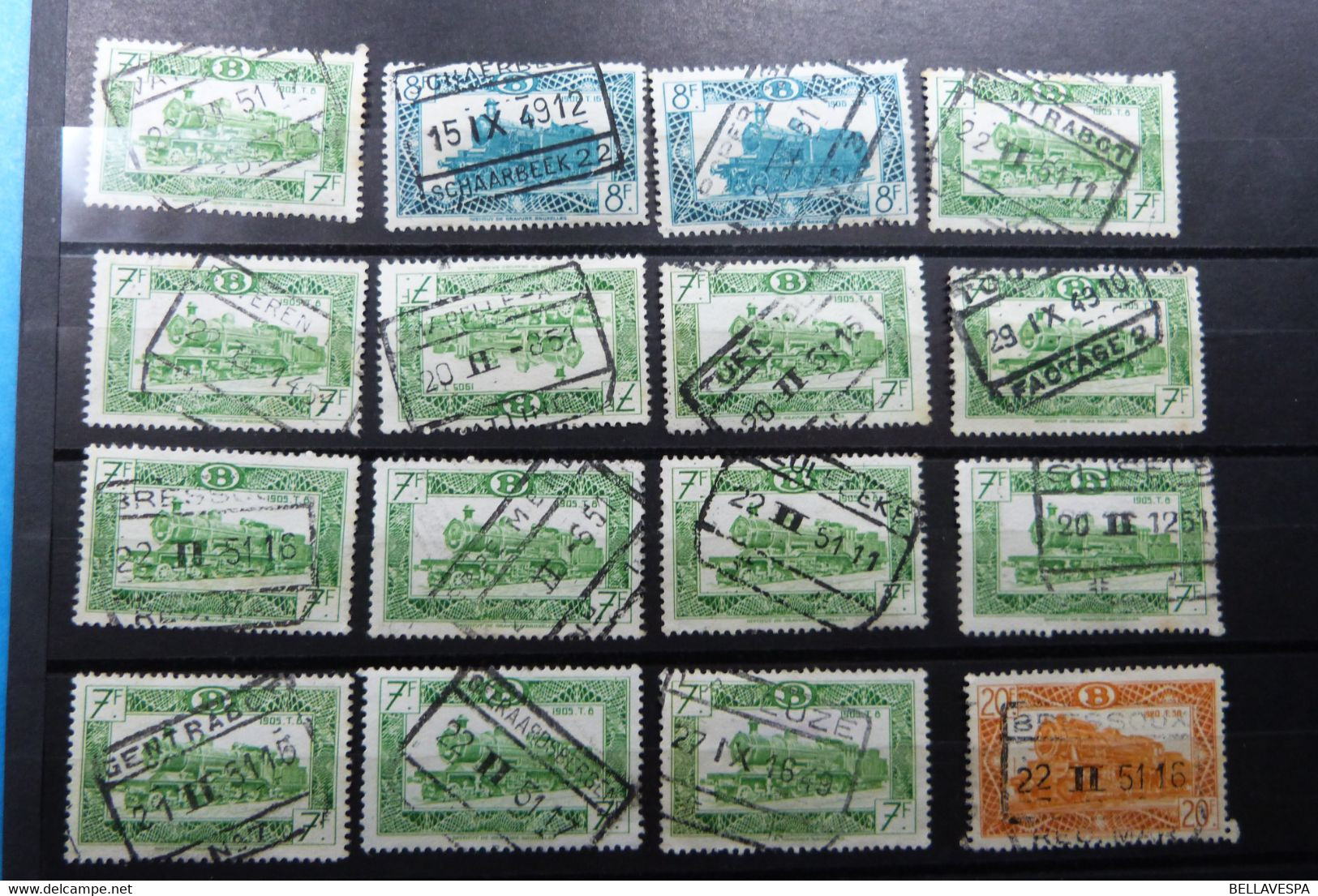 Belgische spoorwegen Spoorweg stempel Cachet -chemin de fer -Railroad Lot x 172 stuks/pc.-station gare statie