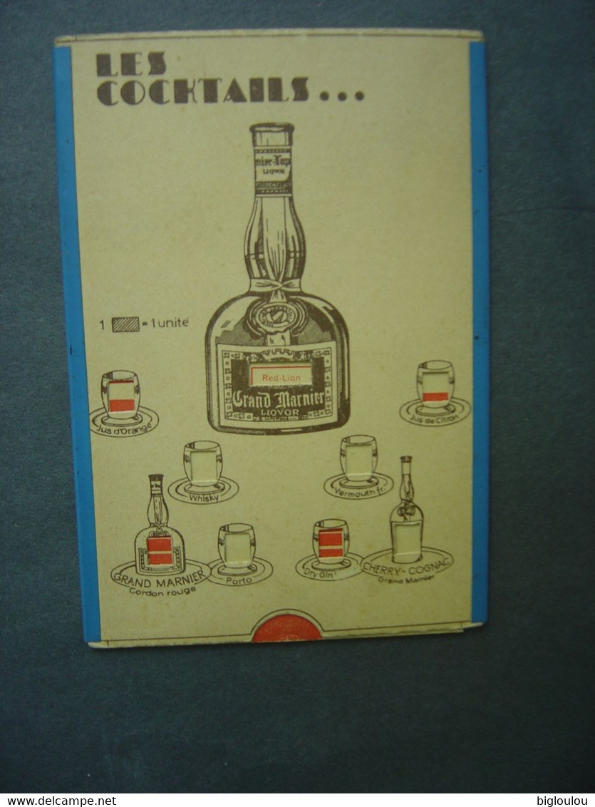 Ancienne Carte Mobile - Les Cocktails à Base De Liqueur GRAND MARNIER - Autres & Non Classés