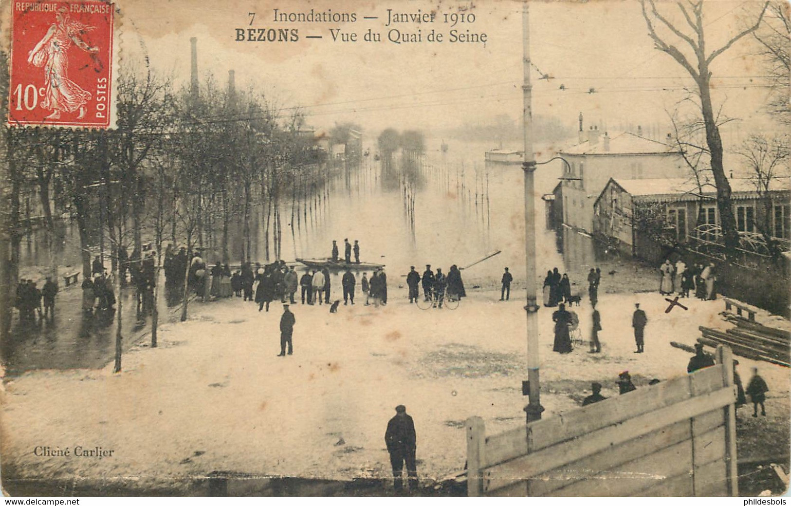VAL D'OISE  BEZONS  Inondations 1910  Quai De Seine - Bezons