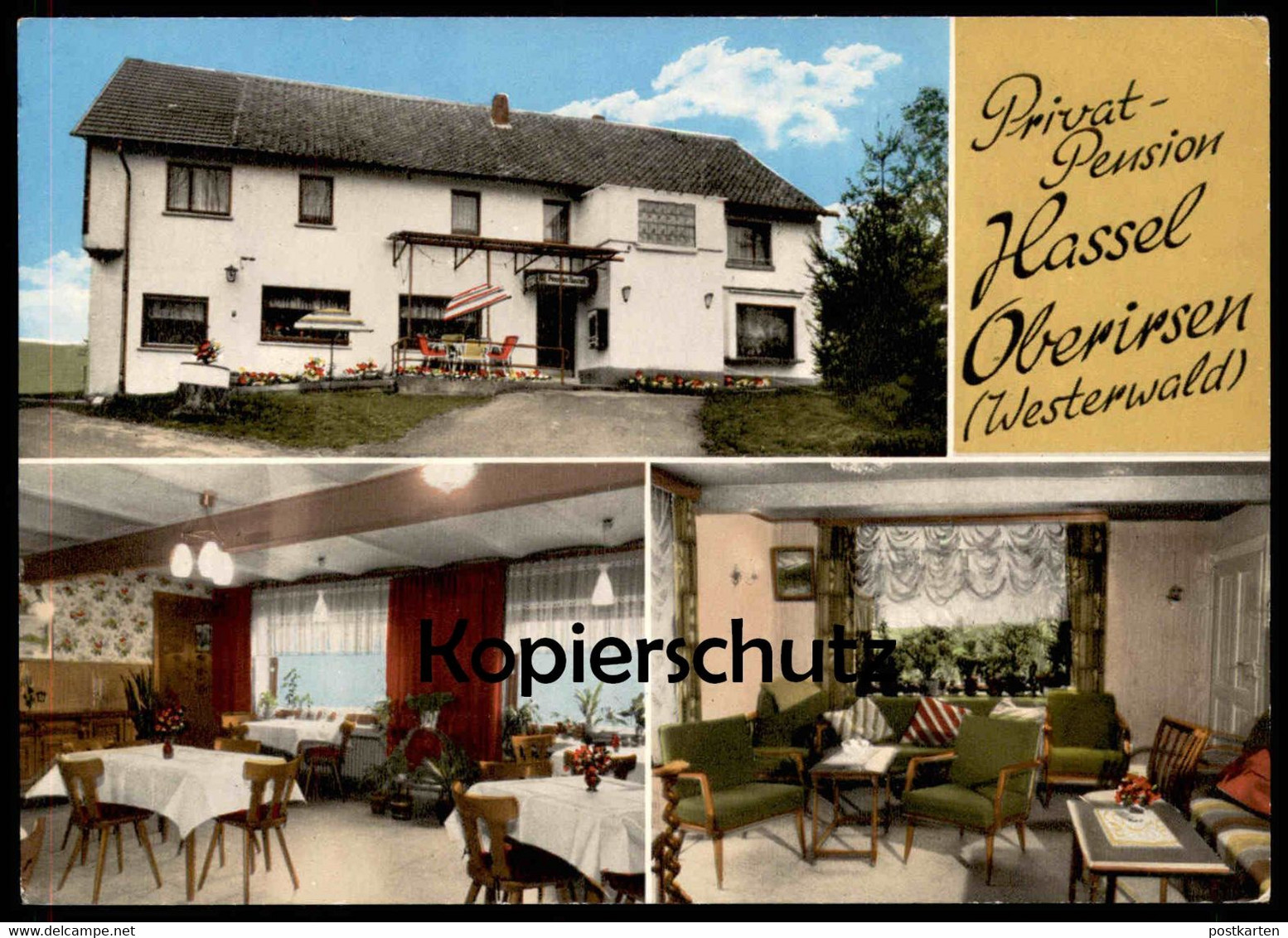 ÄLTERE POSTKARTE OBERIRSEN WESTERWALD PRIVAT PENSION HASSEL ALTENKIRCHEN FLAMMERSFELD SOFA Ansichtskarte AK Cpa Postcard - Altenkirchen