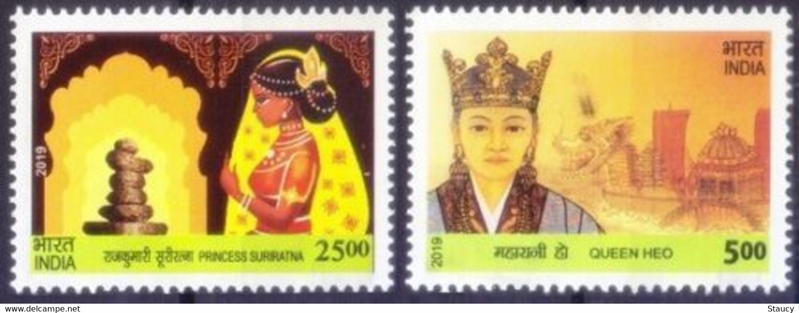 India 2019 INDIA - KOREA JOINT ISSUE, 2v SET MNH - Gemälde