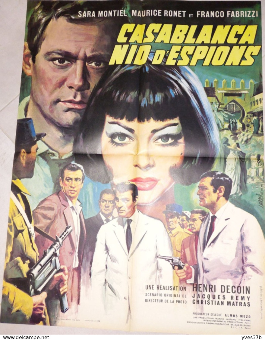 "Casablanca Nid D'Espions" S. Montiel, M. Ronet...1963 - Affiche 60x80 - TTB - Plakate & Poster