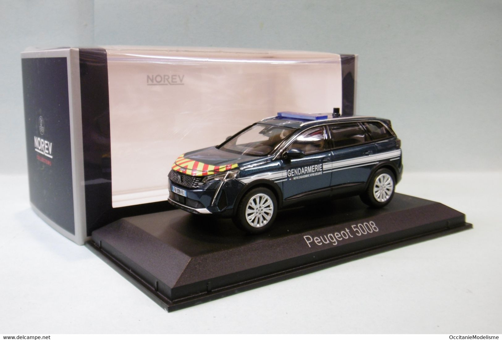 Norev - PEUGEOT 5008 Gendarmerie 2021 Bleu Métallisé Réf. 473928 Neuf NBO 1/43 - Norev