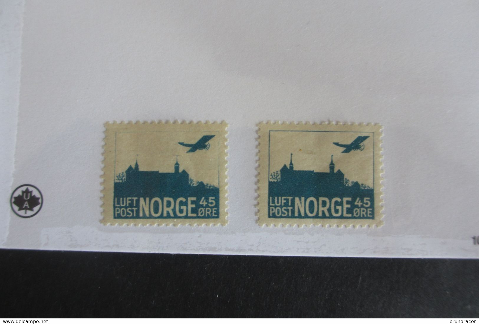 NORVEGE POSTE AERIENNE N°1/1A NEUF* COTE 37 EUROS VOIR SCANS - Neufs