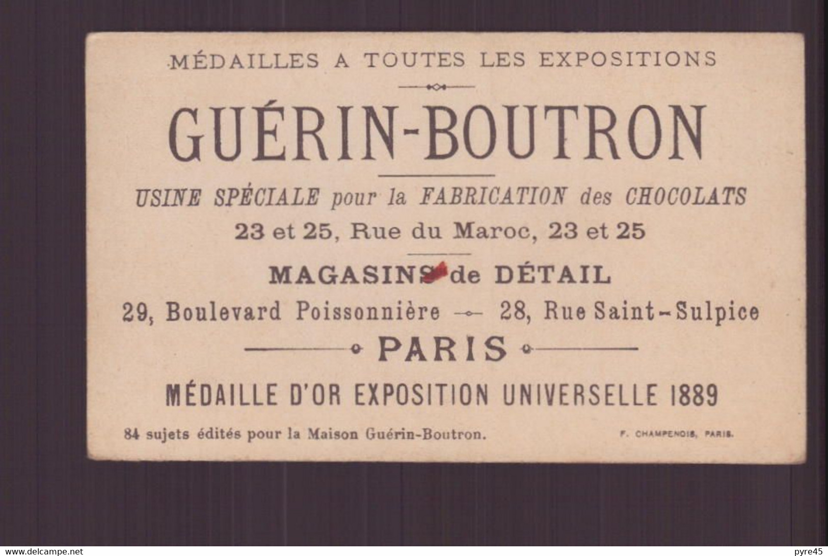 Chromo " Chocolat Guérin-Boutron " Chasses Et Pêches " A La Fouêne, Aux Anguilles " - Guérin-Boutron