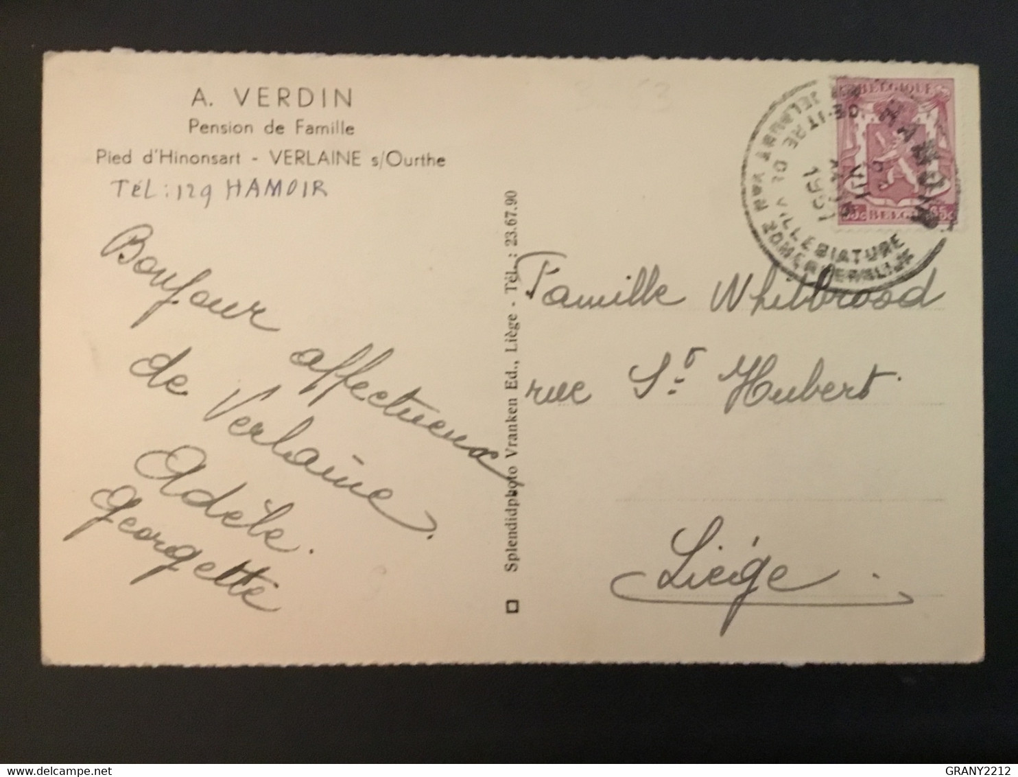 VERLAINE S / OURTHE «  L’ENTRÉE DU VILLAGE «  PANORAMA,ANIMÉE 1957 - Verlaine