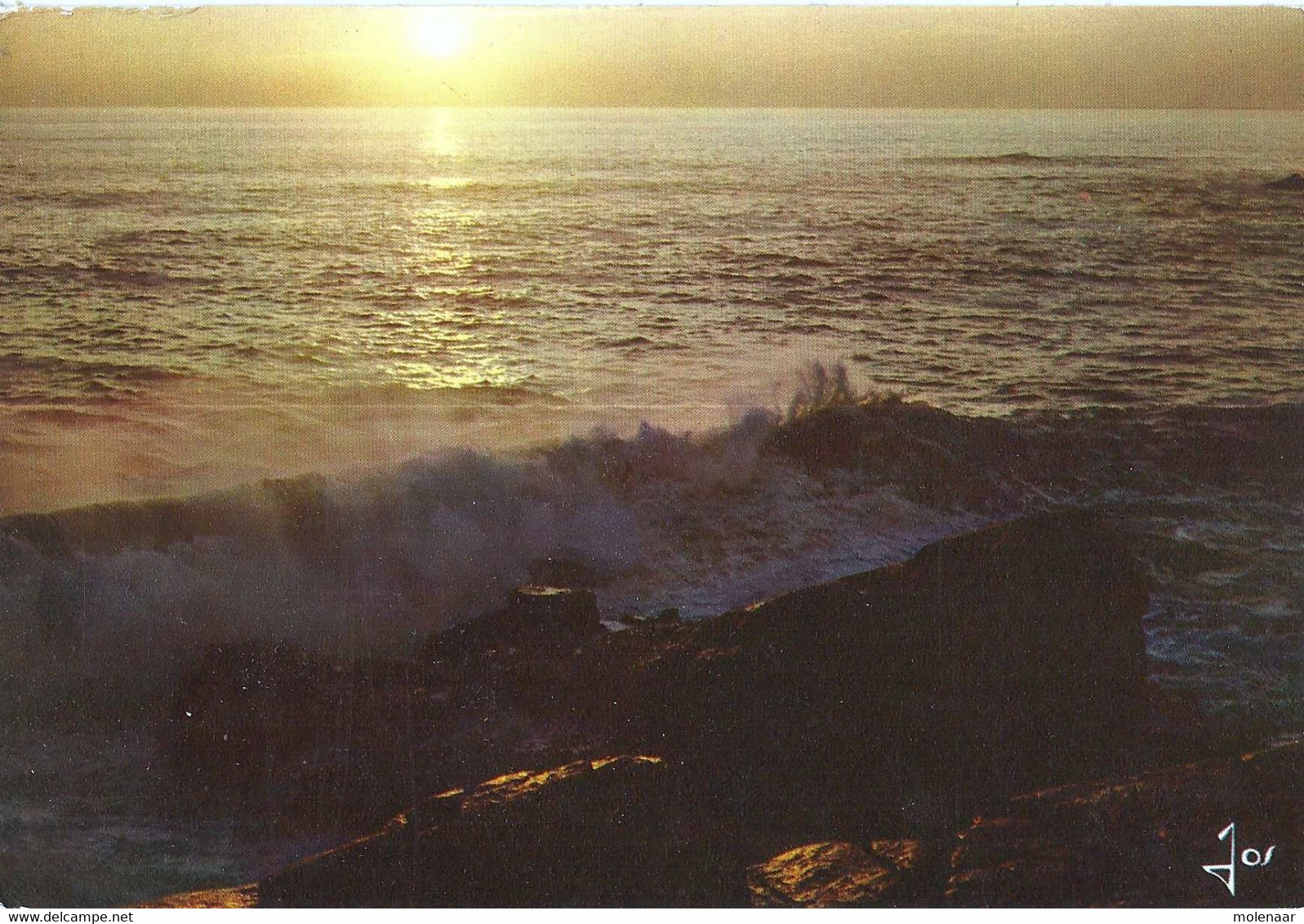 Frankrijk Postkaart  Pont L'Abbe "Coucher De Soleil Sur La Cote Bretonne" Gebruikt 1976 (8826) - Pont L'Abbe