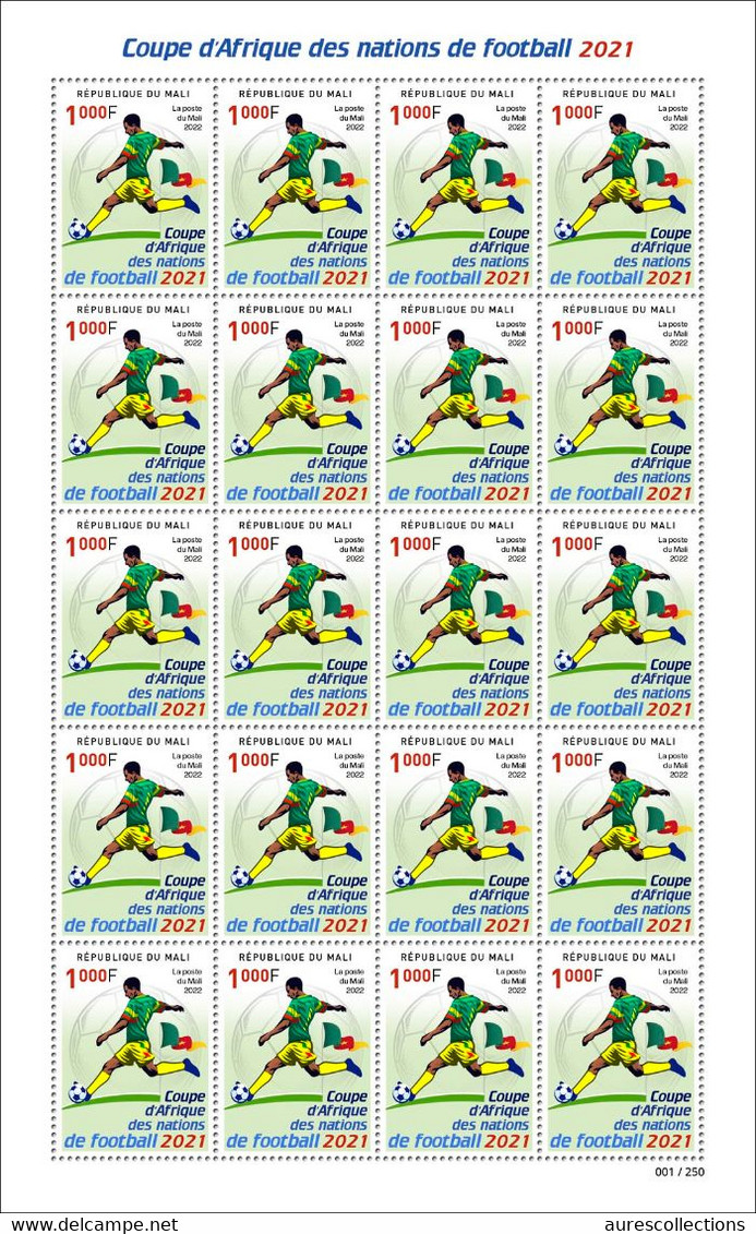 MALI 2022 SHEET FEUILLE 20V 1000F - FOOTBALL AFRICA CUP OF NATIONS COUPE D'AFRIQUE CAMEROUN CAMEROON 2021 - RARE MNH - Coupe D'Afrique Des Nations