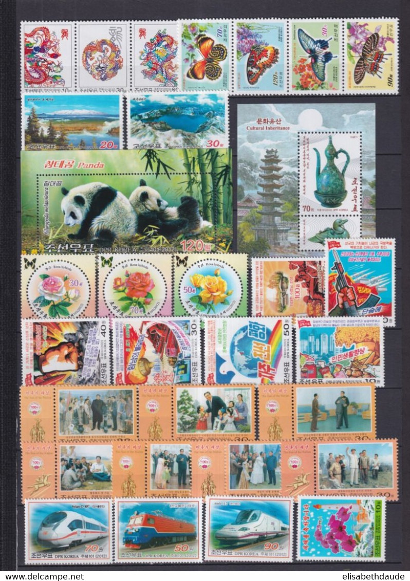 KOREA - 2012 - SERIES COMPLETES UNIQUEMENT ** MNH 2 PAGES - ANIMAUX/TRANSPORTS/FLEURS ETC.... - Korea, North