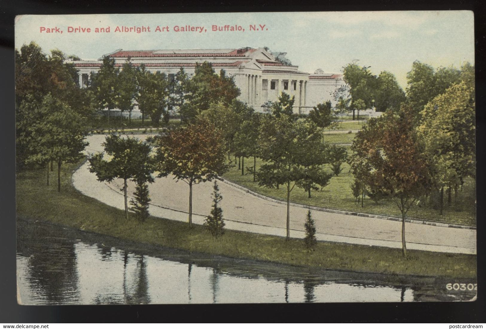 Buffalo NY Albright Art Gallery C1910 Part Drive Postcard - Buffalo