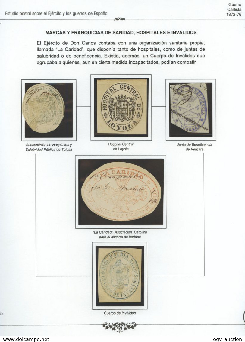 España - Guerra Carlista -  5 Marcas Y Franquicias Sanidad (Subcomisión De Hospitales, Hospital General, Etc...) - Usati