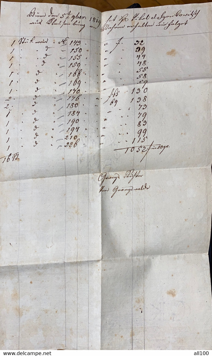 A18690 - INVOICE FROM AUSTRIA 1819 HANDWRITTEN DOCUMENT - Autriche