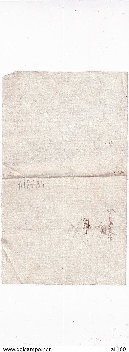 A18734 - RECEIPT INTERINS NOTA FROM AUSTRIA 1819 AUSTRIAN EMPIRE HANDWRITTEN DOCUMENT - Austria